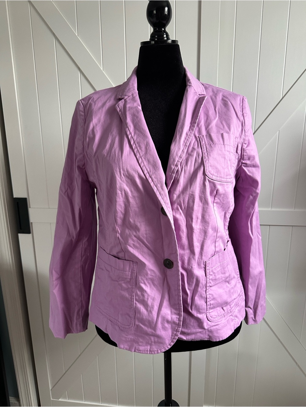 Talbots Petites 16P Lavender Purple Cotton Stretch Blazer Jacket 16 Petite